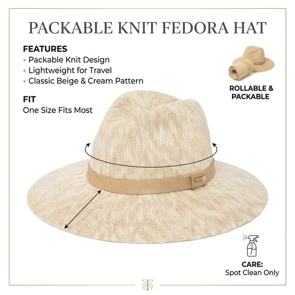 Avesoria® Packable Knit Fedora Hat